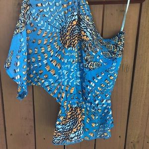 Ya Los Angeles Boho Print One Shoulder Blouse (SM)